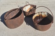 25 Cast Iron Pots with handles x3  1