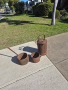 26 Cast Iron pots 2x Cooking Pots + 1x Milk Can 1 