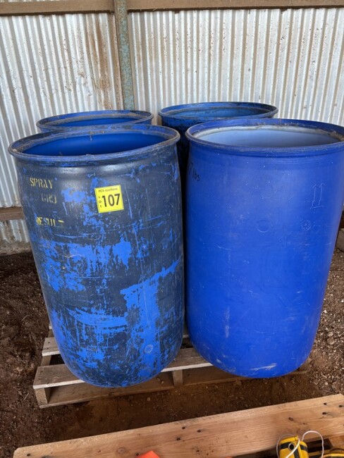 Lot 107 Plastic Drums 200L