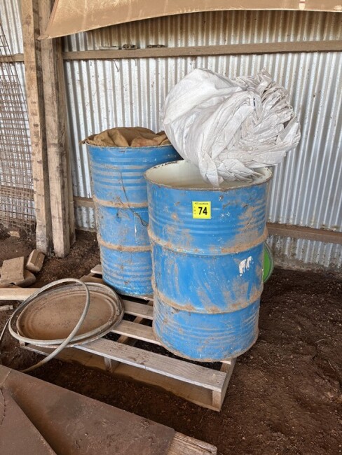 Lot 74 Sealed Drums Containing Grain Bags
