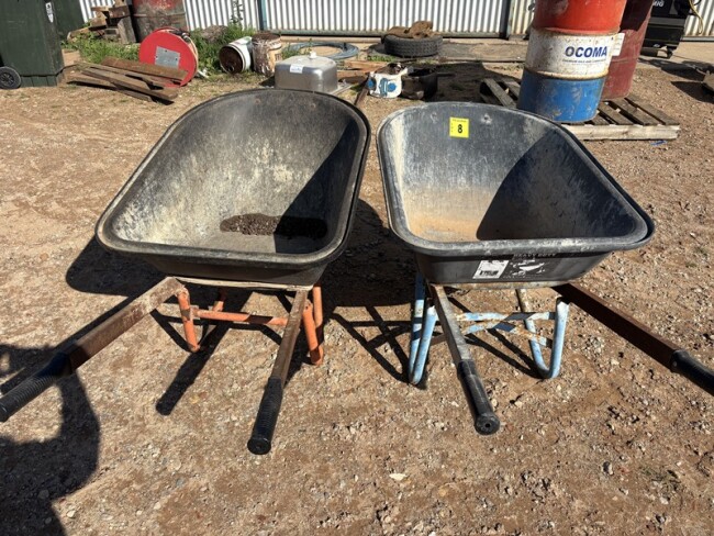 Lot 8 2 x Poly 100L Wheelbarrows