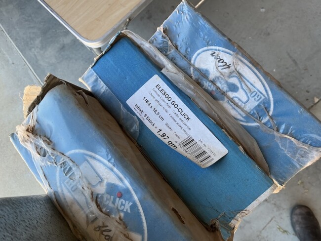 Lot 67 floor boards in box x 3