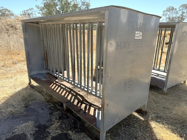 56 Elms raised galvanised hay feeders B
