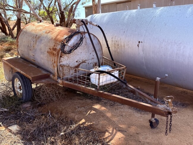 097 Mobile fuel cart with diesel tan